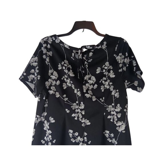 Lane Bryant Womens A-Line Dress Black Floral Stretch Short Sleeve Casual 18/20 - Picture 3 of 10